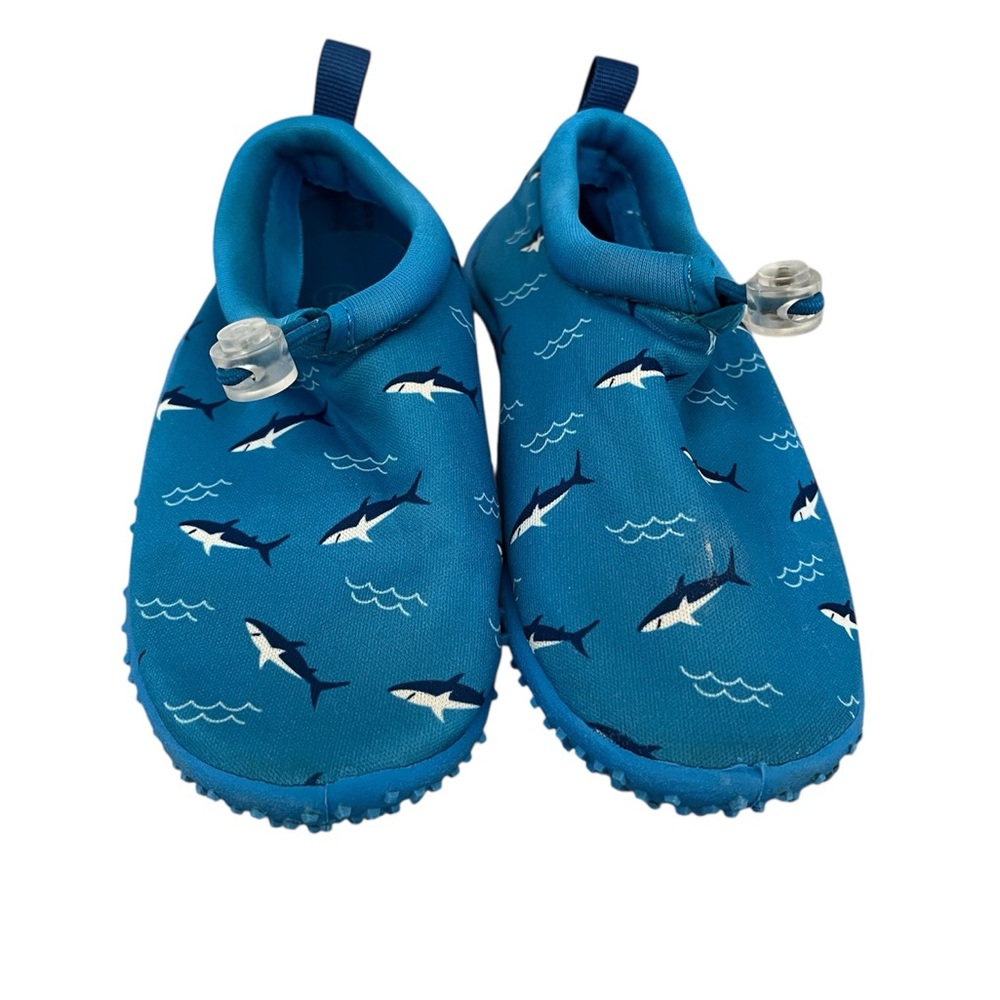 Blue Shark Print Kids Water Shoes